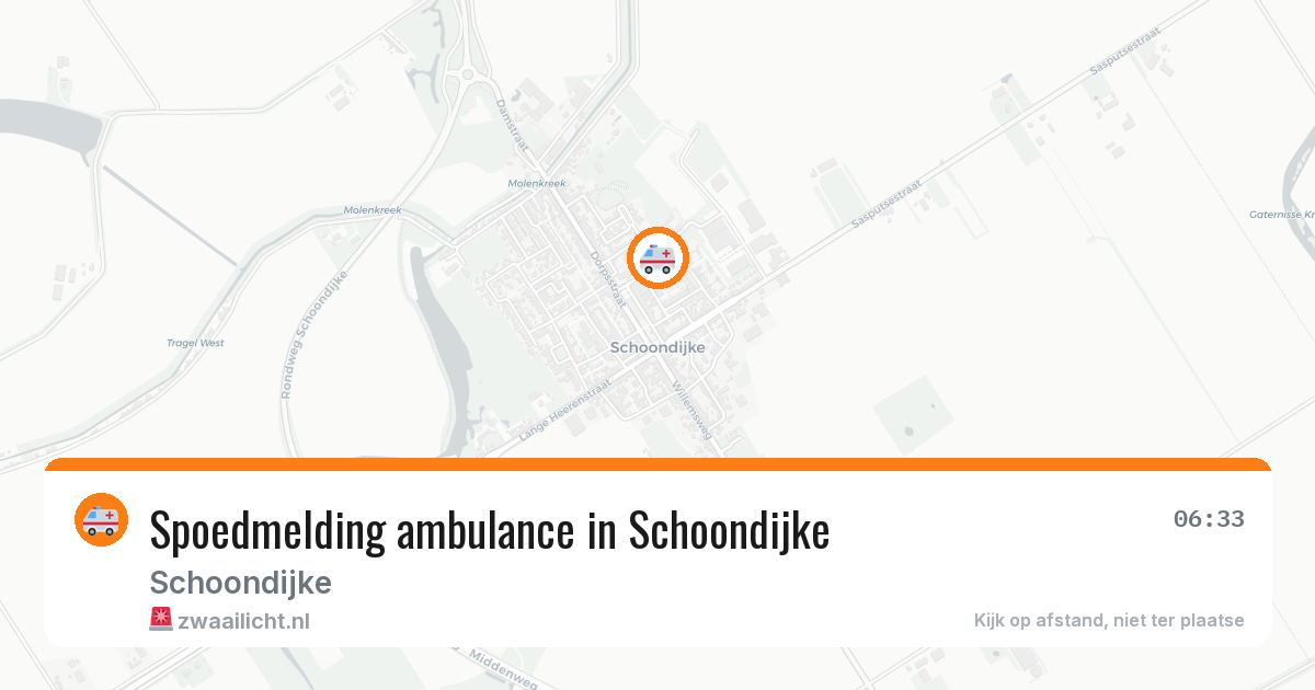 Spoedmelding ambulance in Schoondijke — 9 aug 2026