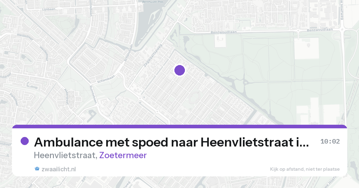 Ambulance met spoed naar Heenvlietstraat in Zoetermeer — 17 aug 2026