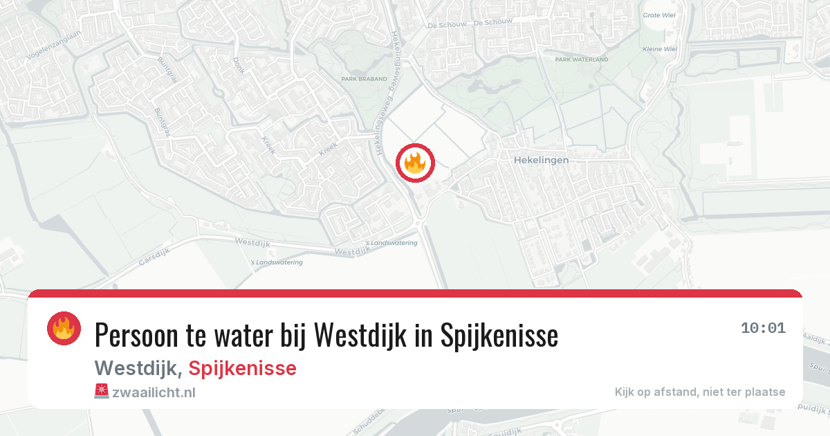 Persoon te water bij Westdijk in Spijkenisse — 30 jul 2026