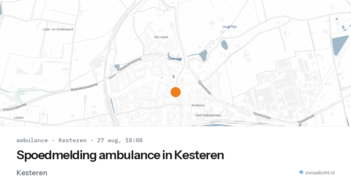 Spoedmelding ambulance in Kesteren — 27 aug 2026