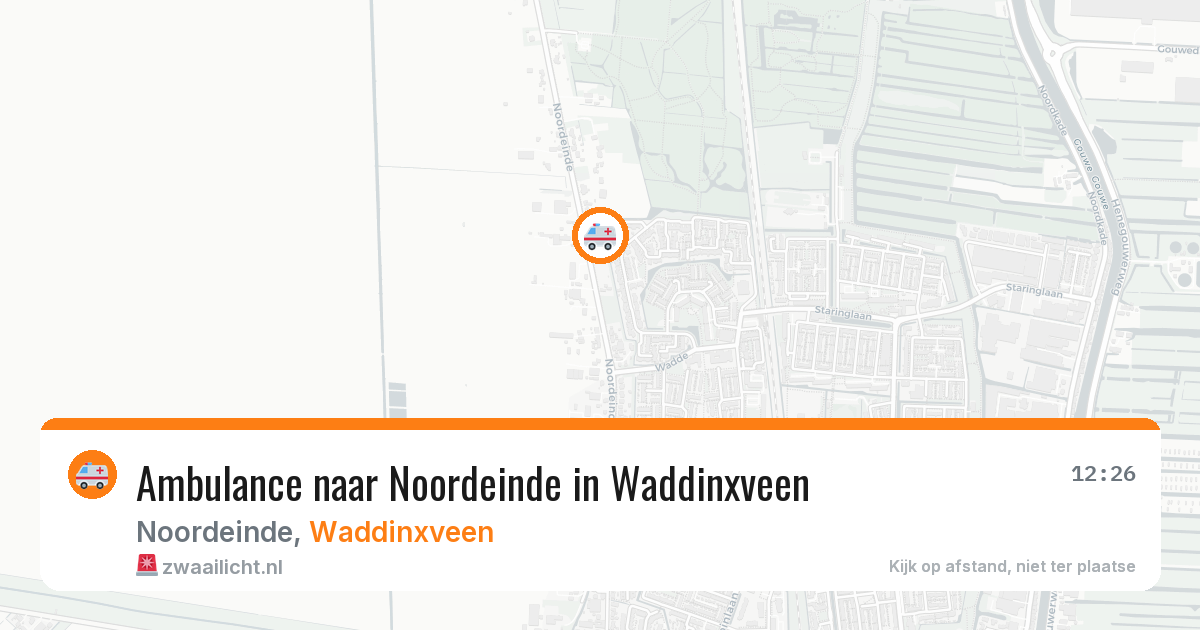 Ambulance naar Noordeinde in Waddinxveen — 31 mrt 2026