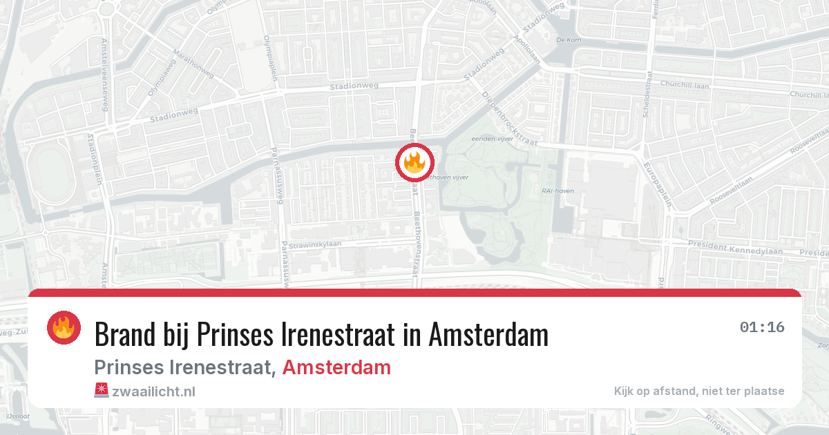 Brand bij Prinses Irenestraat in Amsterdam — 11 aug 2026