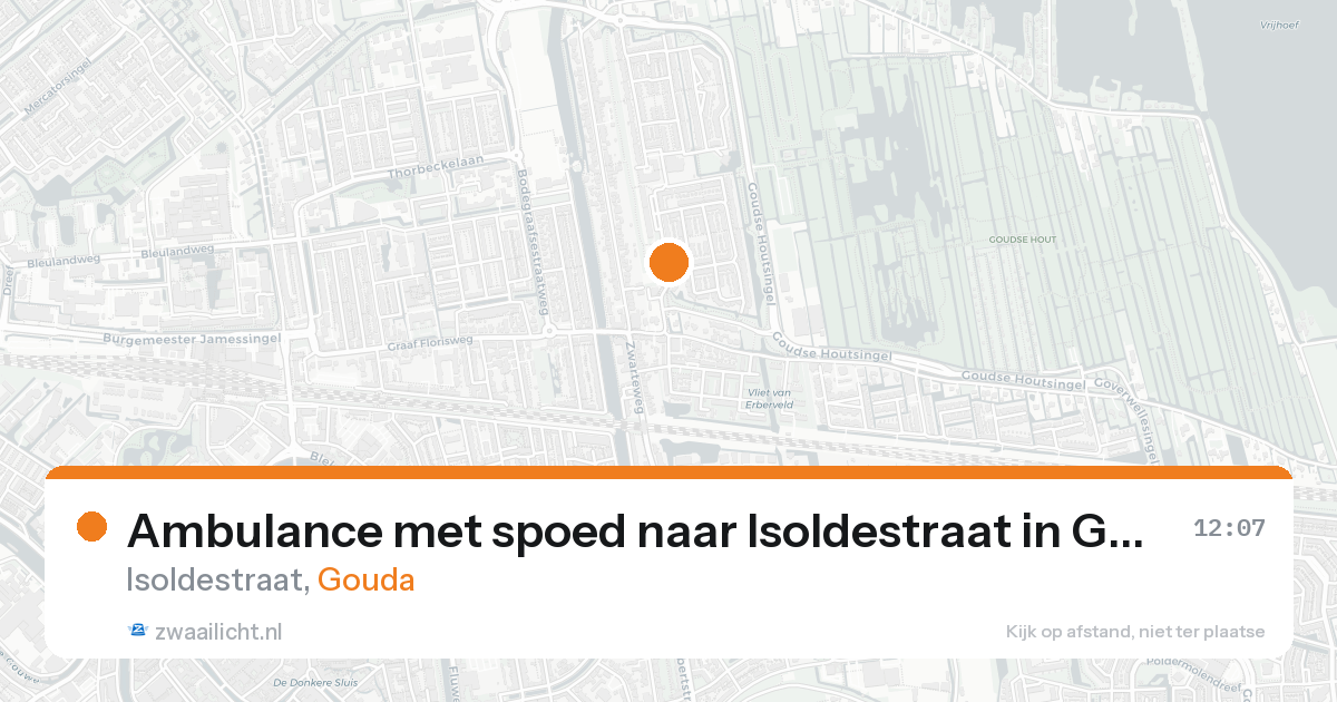 Ambulance met spoed naar Isoldestraat in Gouda — 19 aug 2026