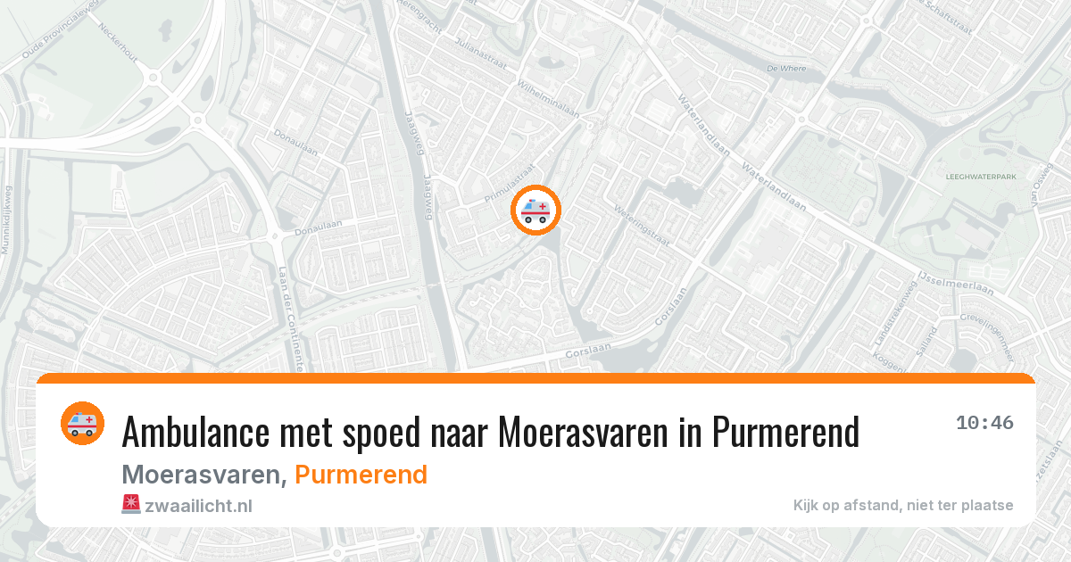 Ambulance met spoed naar Moerasvaren in Purmerend — 6 aug 2026