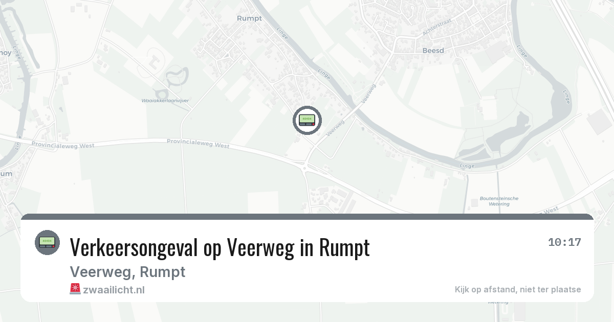 Verkeersongeval op Veerweg in Rumpt — 28 mei 2026