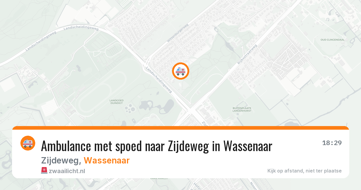 Ambulance met spoed naar Zijdeweg in Wassenaar — 10 aug 2026