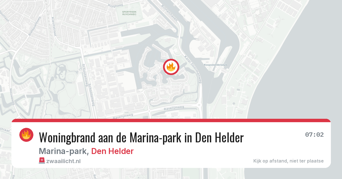 Woningbrand aan de Marina-park in Den Helder — 19 jun 2026