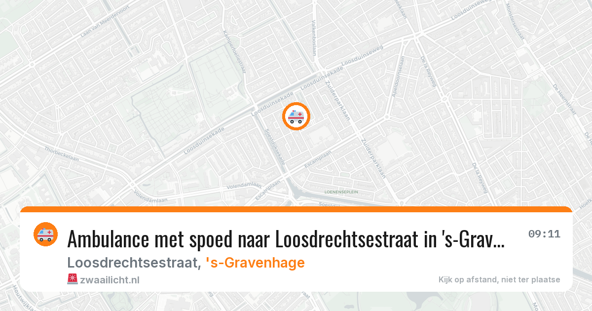 Ambulance met spoed naar Loosdrechtsestraat in 's-Gravenhage — 4 mei 2026