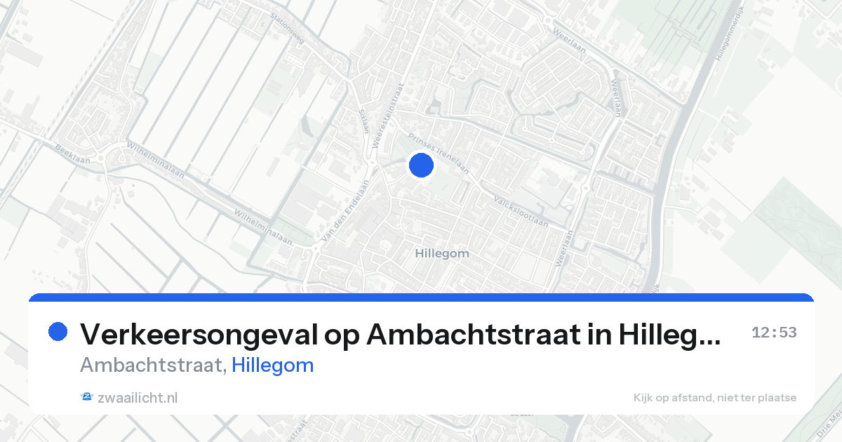Verkeersongeval op Ambachtstraat in Hillegom — 21 aug 2026