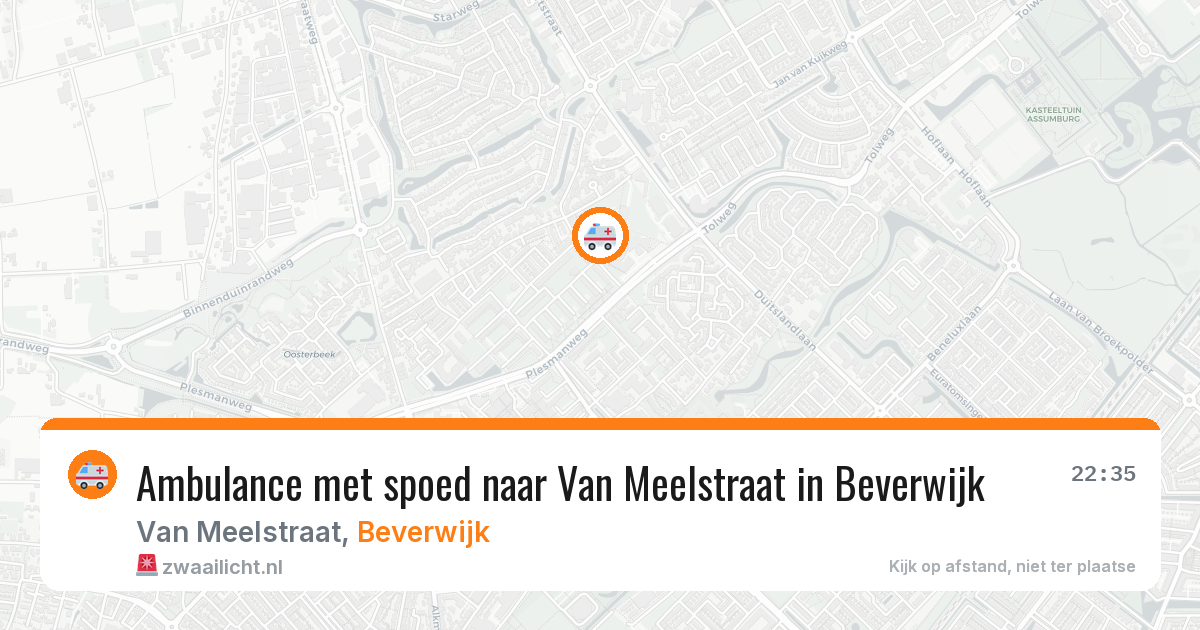 Ambulance met spoed naar Van Meelstraat in Beverwijk — 5 aug 2026