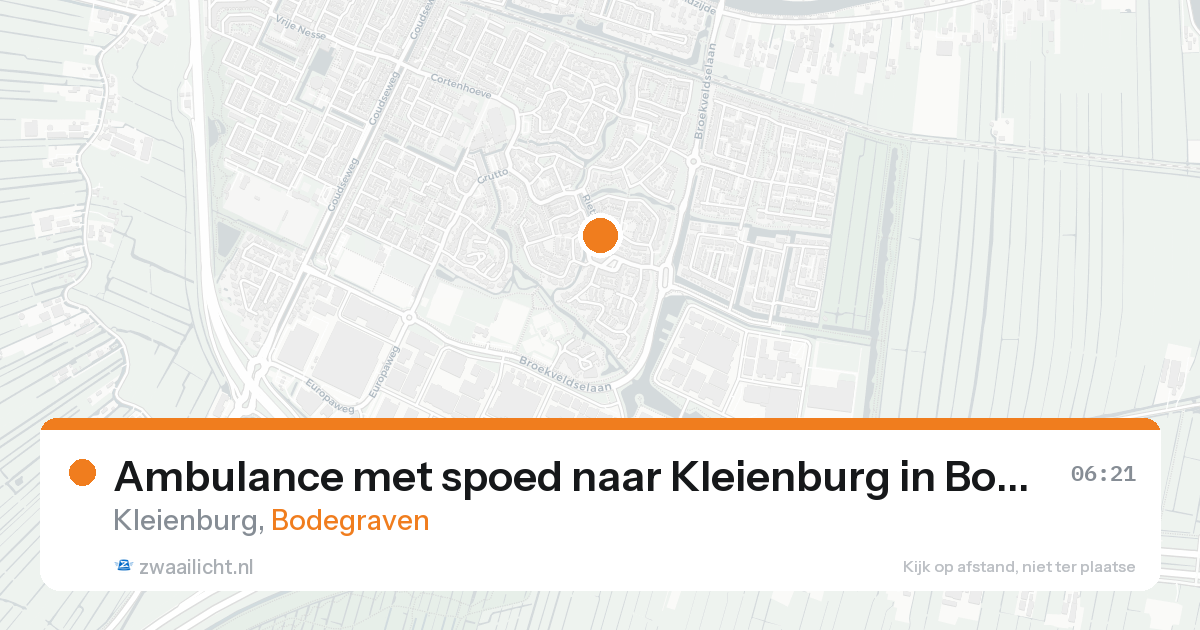 Ambulance met spoed naar Kleienburg in Bodegraven — 22 aug 2026