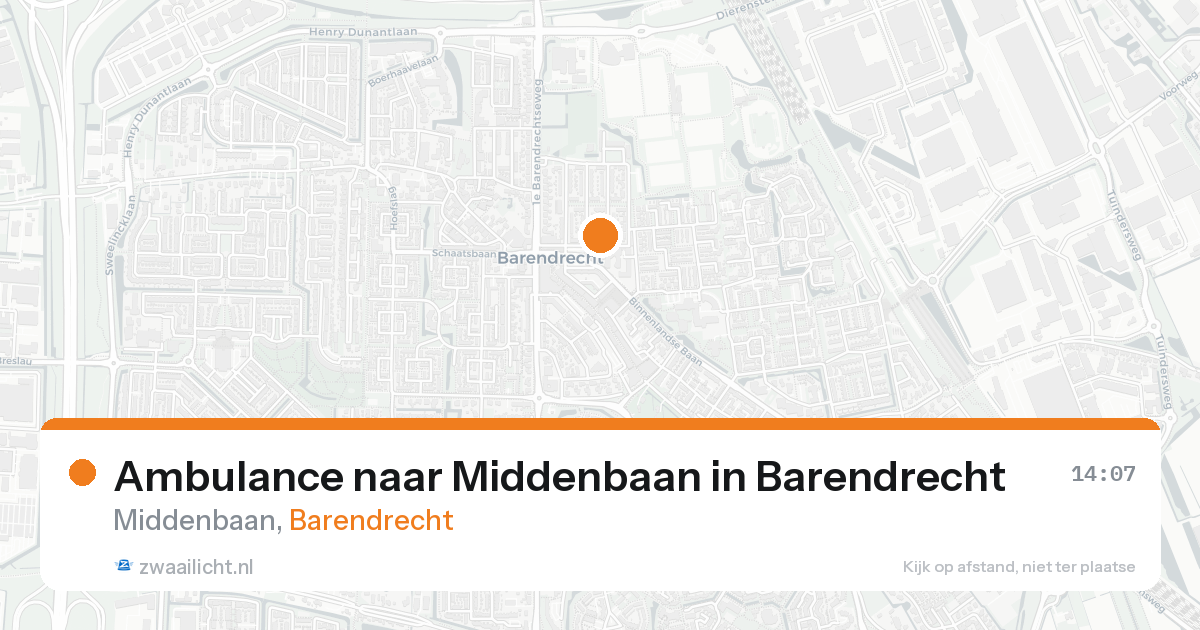 Ambulance naar Middenbaan in Barendrecht — 14 aug 2026