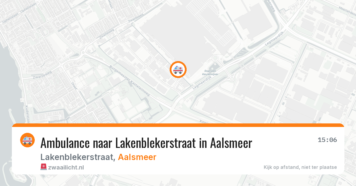 Ambulance naar Lakenblekerstraat in Aalsmeer — 27 jul 2026