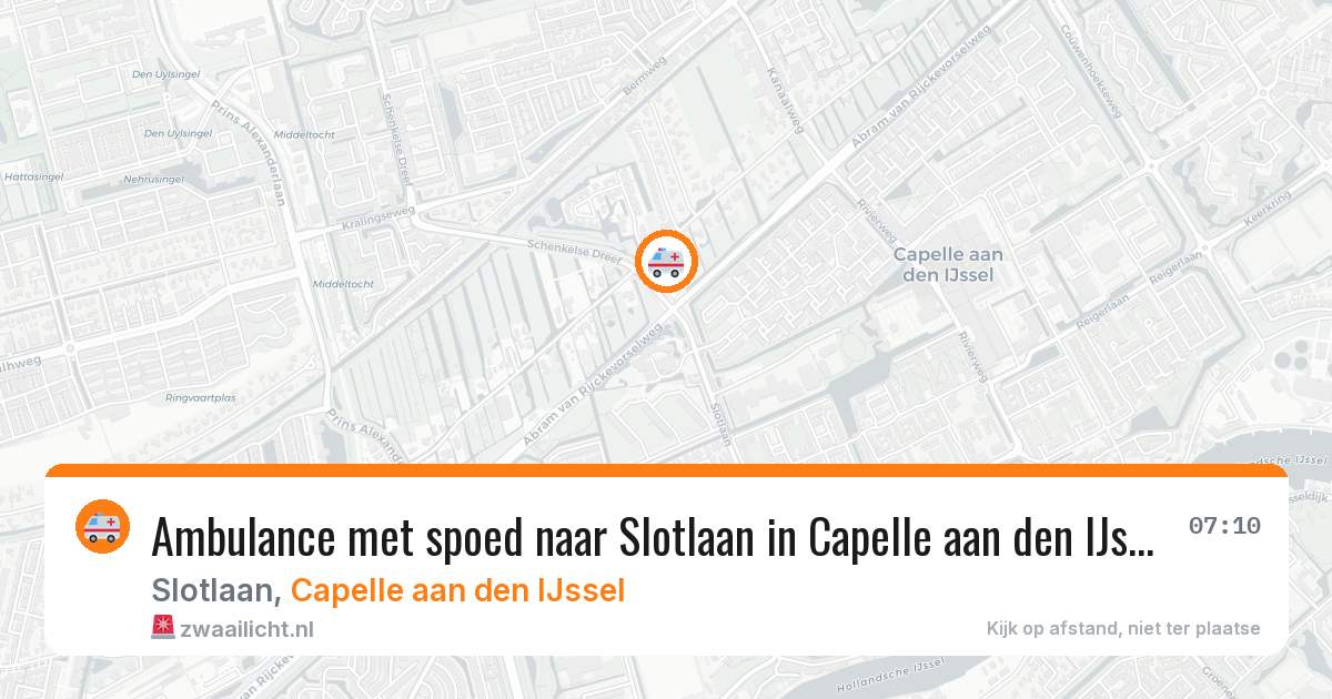 Ambulance met spoed naar Slotlaan in Capelle aan den IJssel — 25 jun 2026