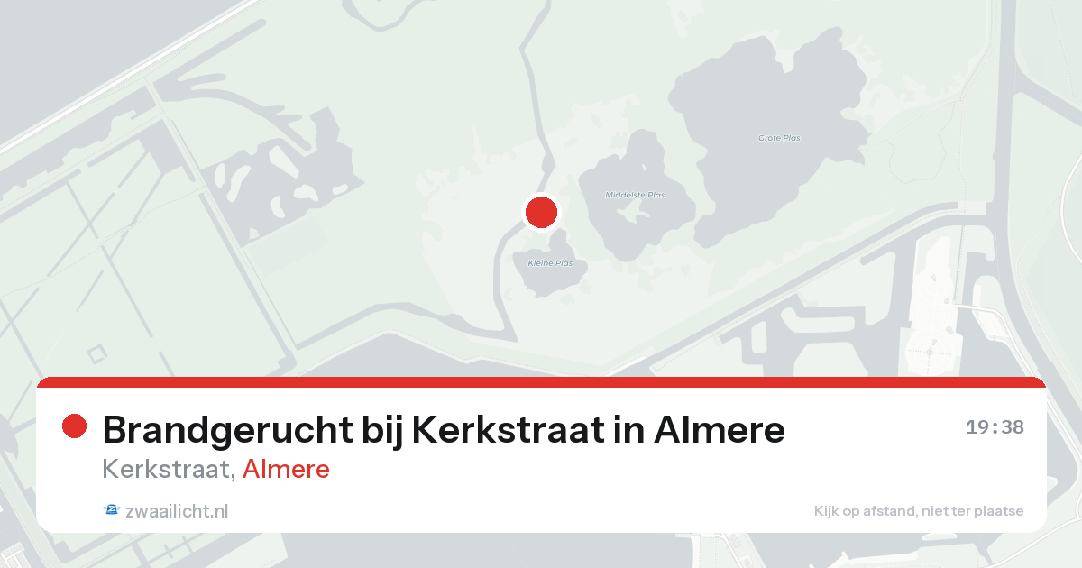 Brandgerucht bij Kerkstraat in Almere — 18 aug 2026