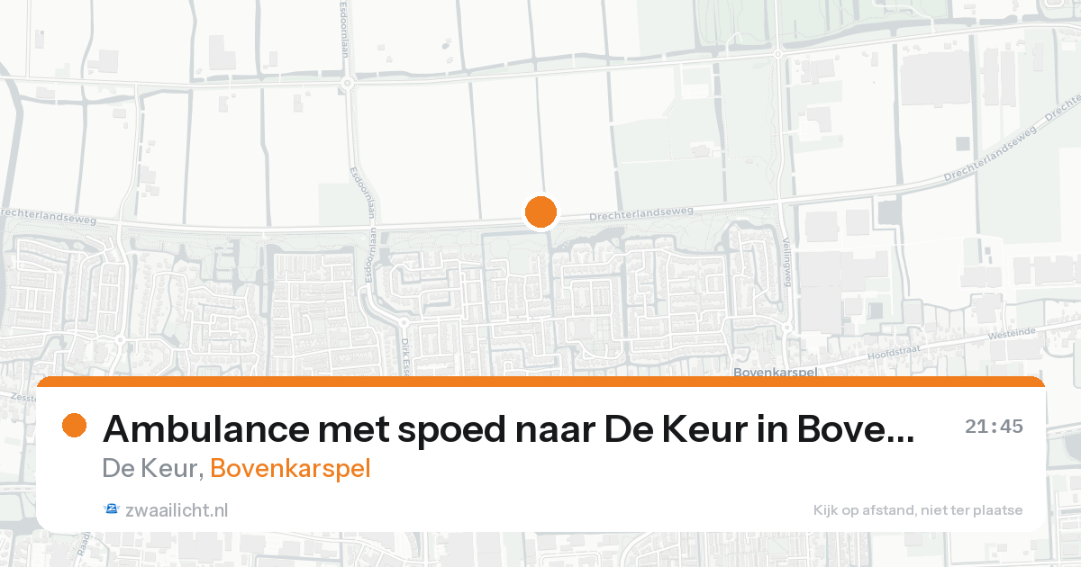 Ambulance met spoed naar De Keur in Bovenkarspel — 16 aug 2026