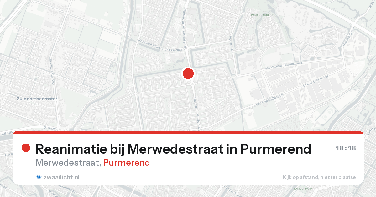 Reanimatie bij Merwedestraat in Purmerend — 30 mrt 2026