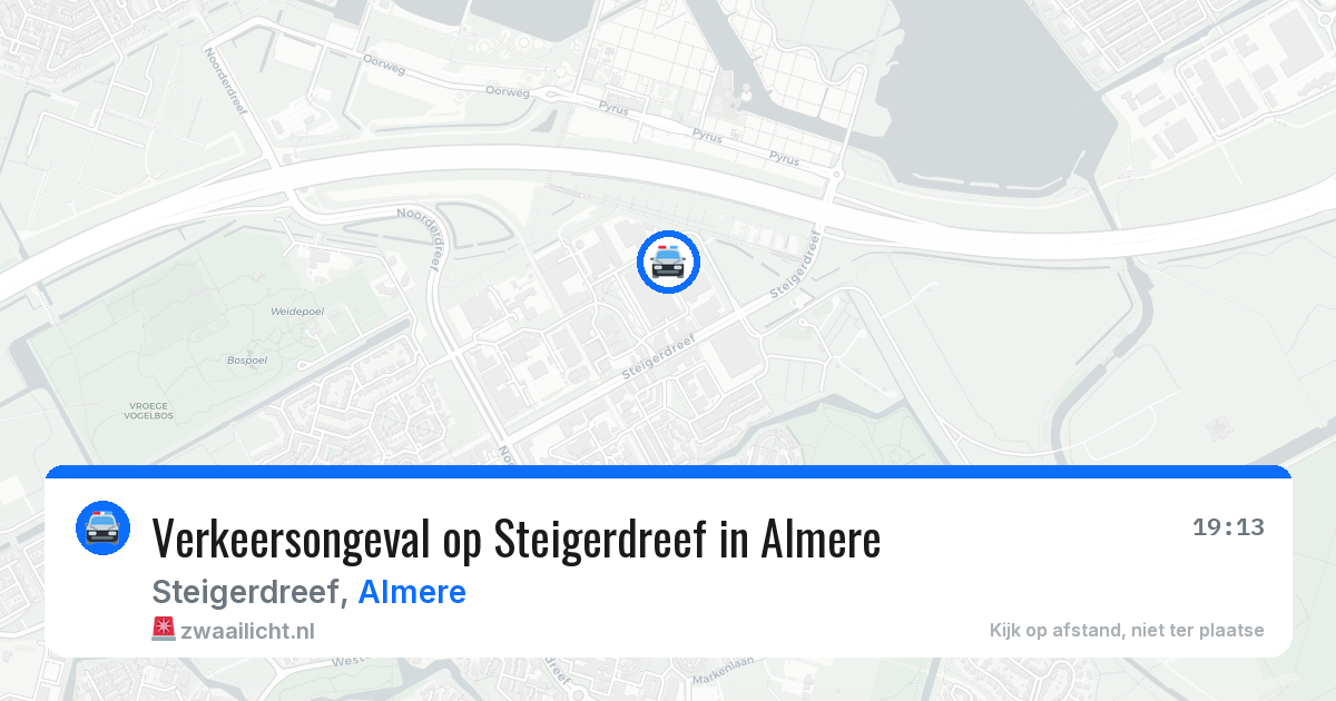 Verkeersongeval op Steigerdreef in Almere — 22 jun 2026