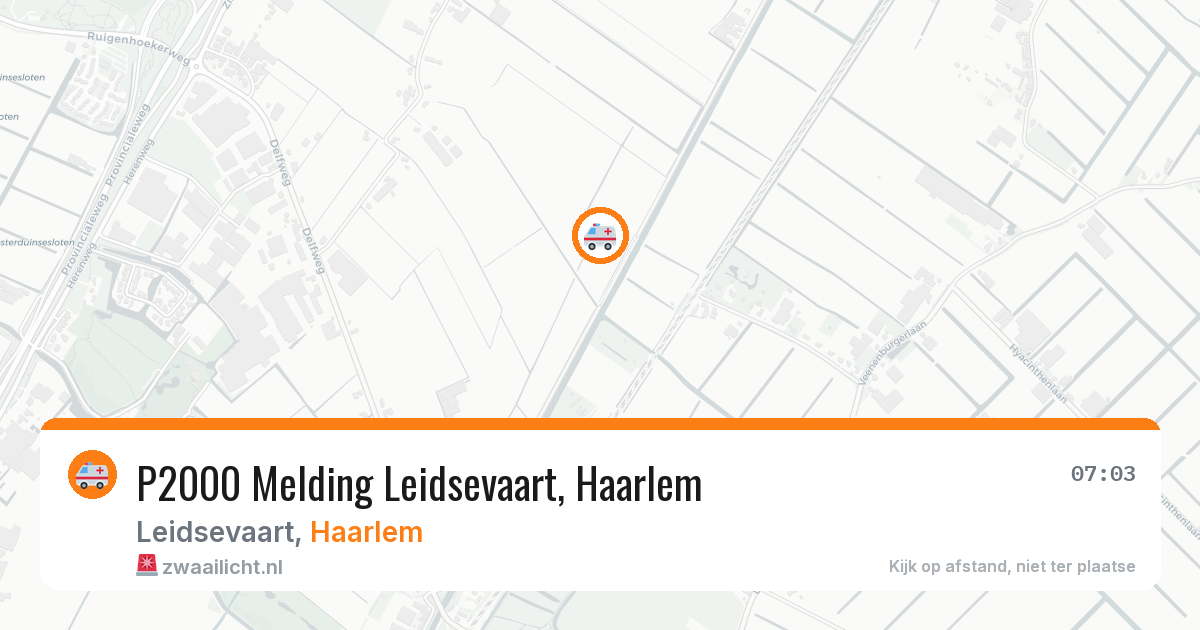 P2000 Melding Leidsevaart, Haarlem — 24 jun 2026