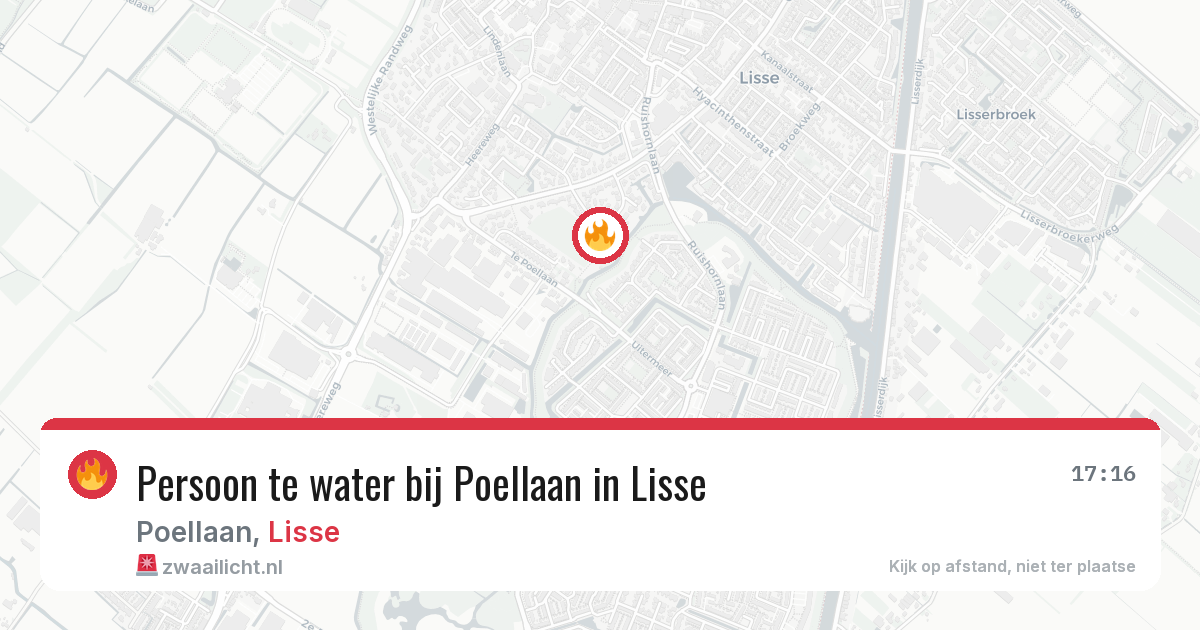 Persoon te water bij Poellaan in Lisse — 1 aug 2026