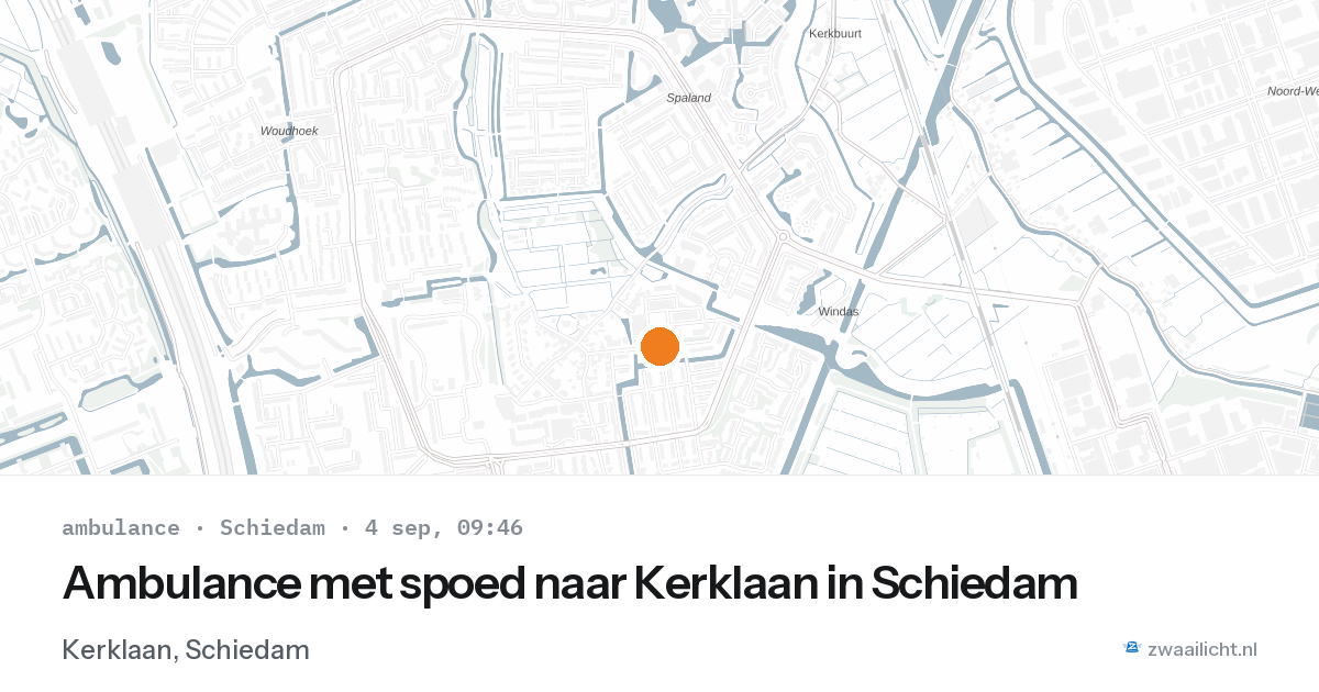Ambulance met spoed naar Kerklaan in Schiedam — 4 sep 2026