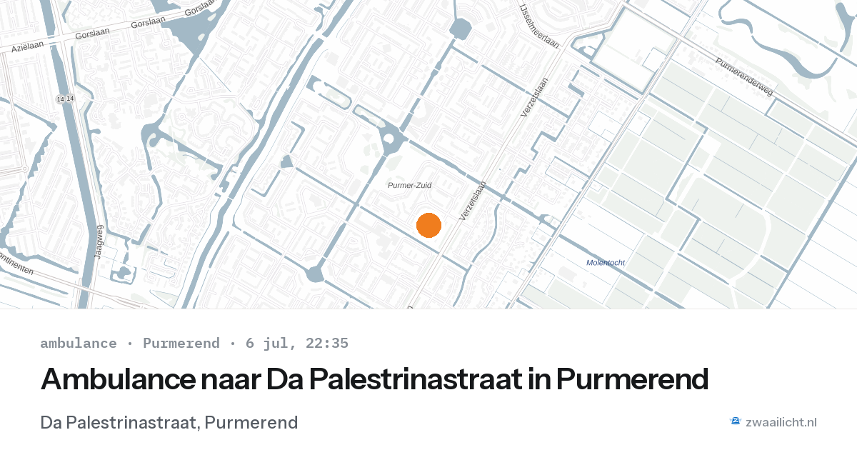 Ambulance naar Da Palestrinastraat in Purmerend — 6 jul 2026