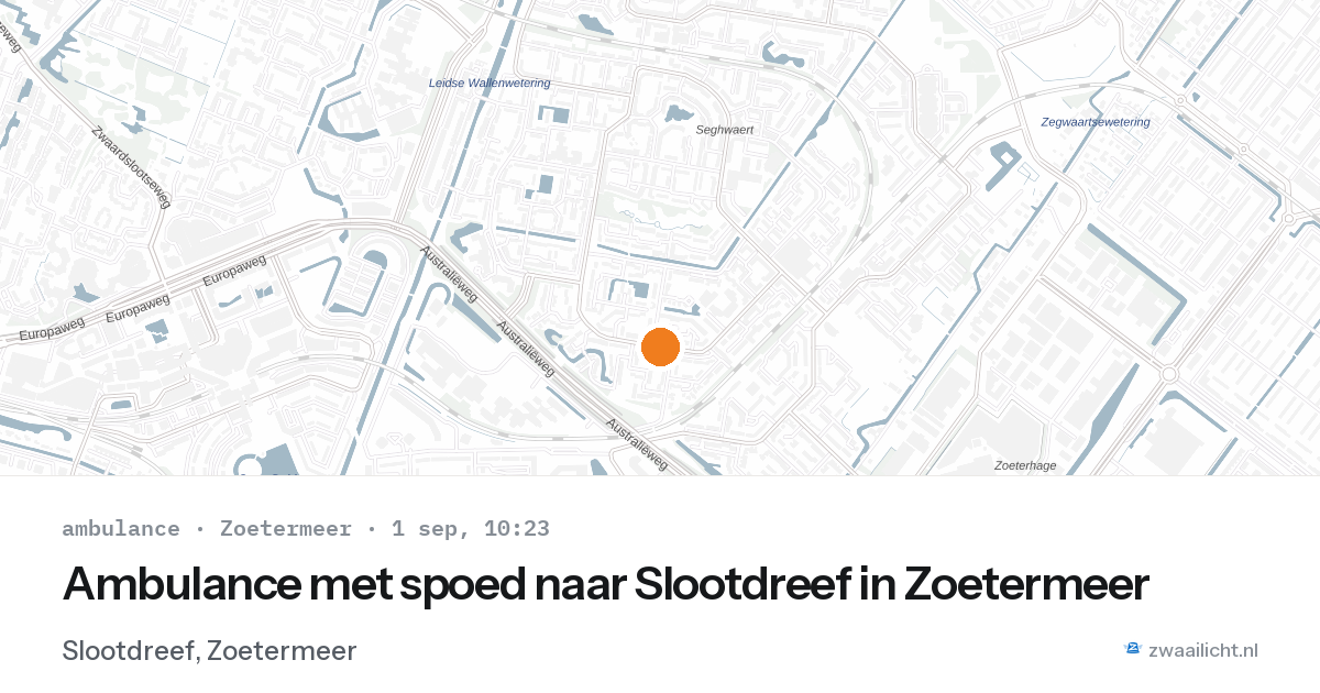 Ambulance met spoed naar Slootdreef in Zoetermeer — 1 sep 2026
