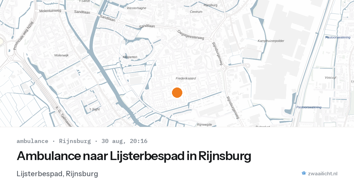 Ambulance naar Lijsterbespad in Rijnsburg — 30 aug 2026