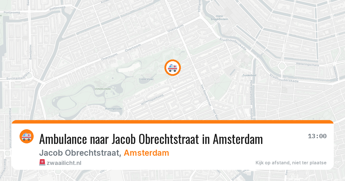 Ambulance naar Jacob Obrechtstraat in Amsterdam — 22 jun 2026