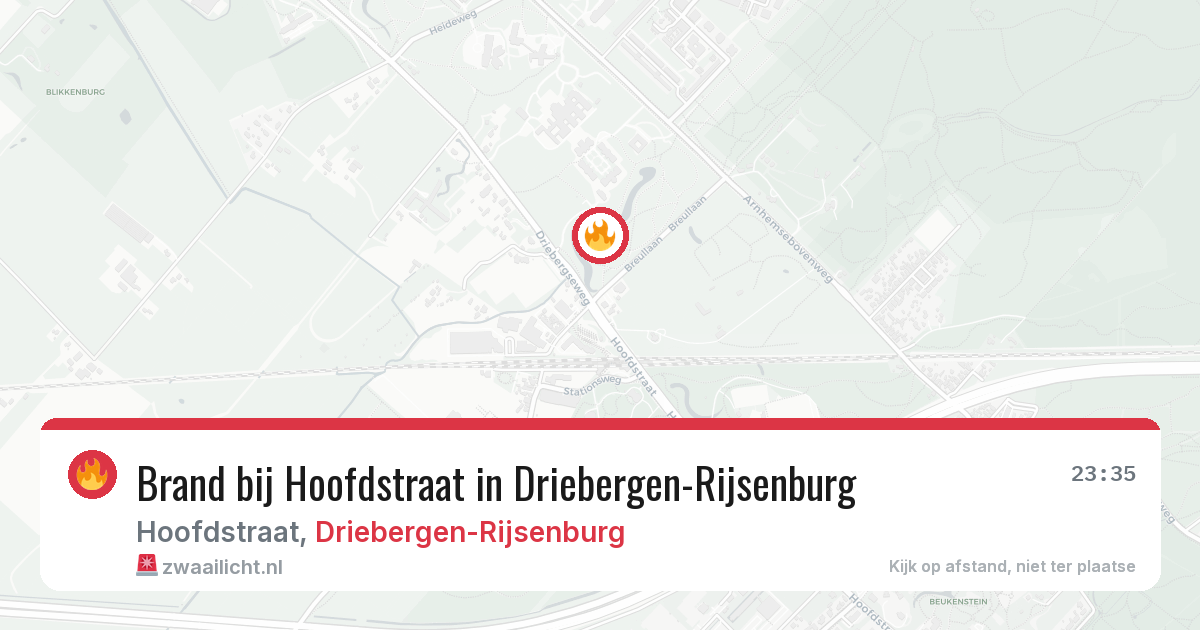 Brand bij Hoofdstraat in Driebergen-Rijsenburg — 16 jun 2026