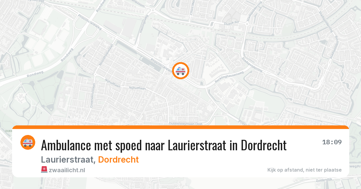 Ambulance met spoed naar Laurierstraat in Dordrecht — 5 jul 2026