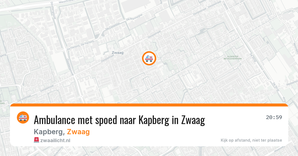 Ambulance met spoed naar Kapberg in Zwaag — 11 mei 2026