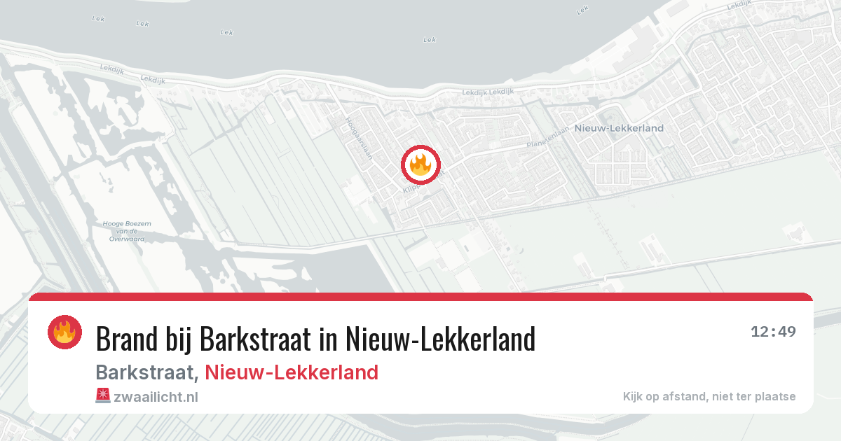 Brand bij Barkstraat in Nieuw-Lekkerland — 4 jun 2026