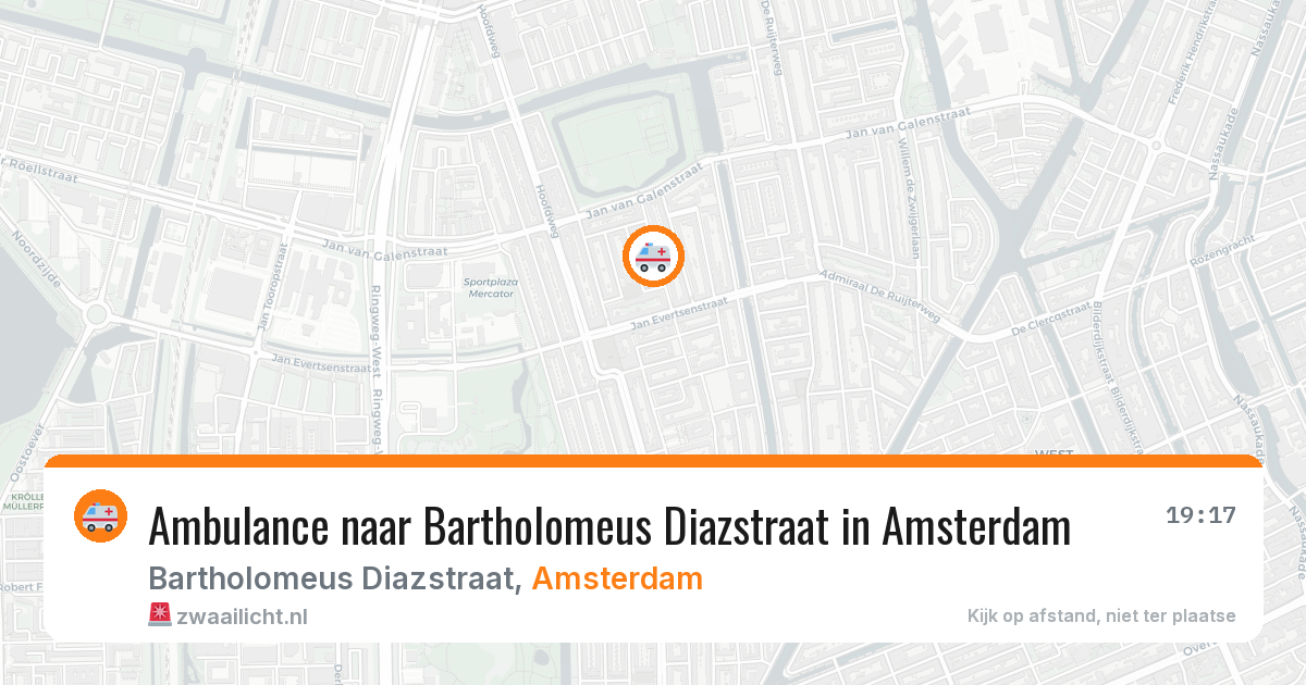 Ambulance naar Bartholomeus Diazstraat in Amsterdam — 7 aug 2026