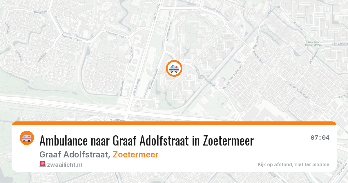 Ambulance naar Graaf Adolfstraat in Zoetermeer — 24 jun 2026