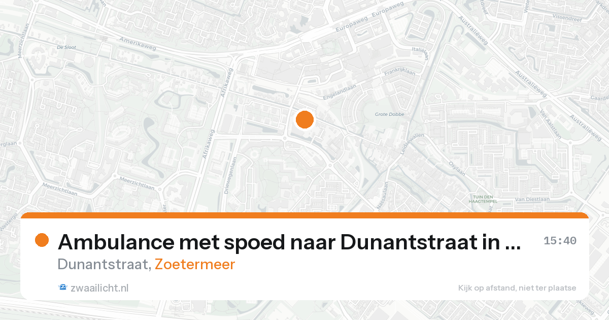 Ambulance met spoed naar Dunantstraat in Zoetermeer — 3 mei 2026