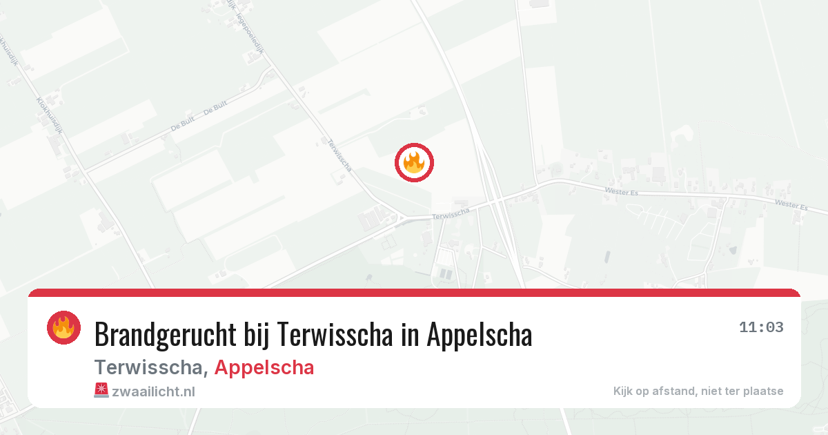 Brandgerucht bij Terwisscha in Appelscha — 13 aug 2026