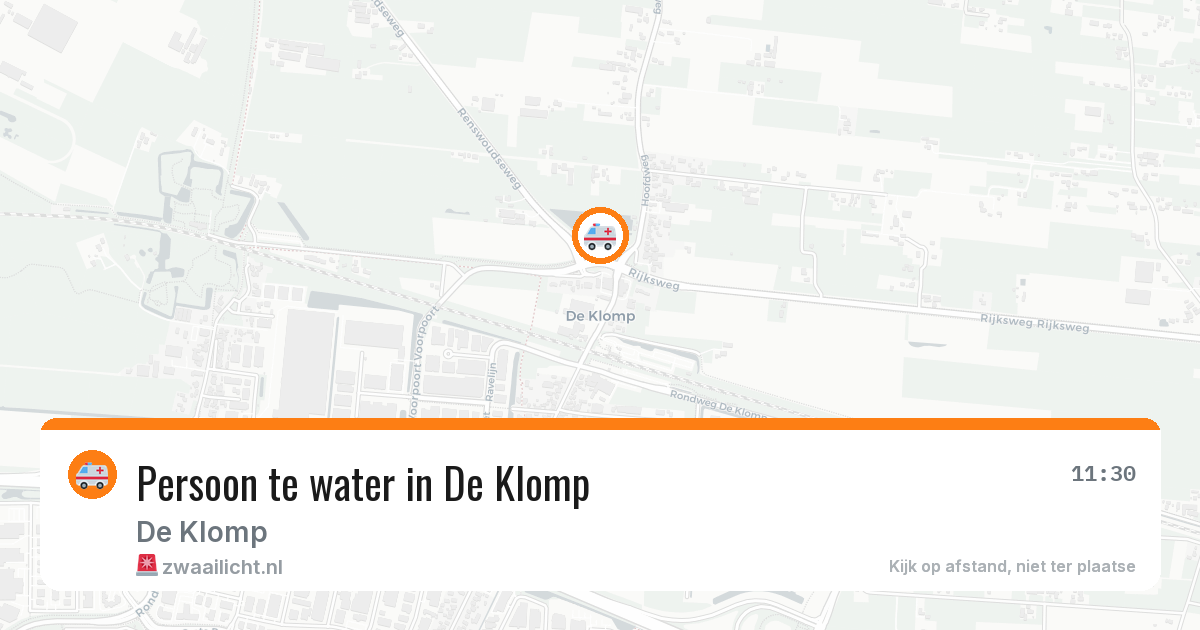 Persoon te water in De Klomp — 25 apr 2026