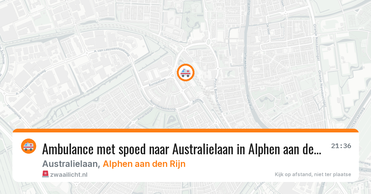 Ambulance met spoed naar Australielaan in Alphen aan den Rijn — 9 jun 2026