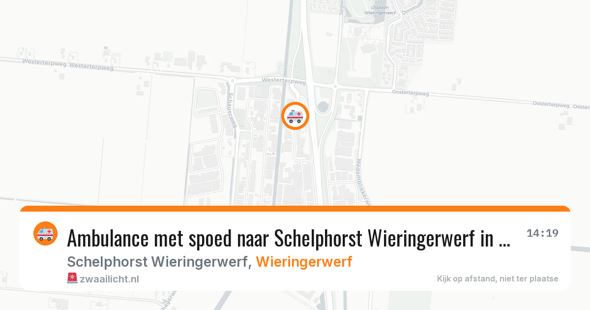 Ambulance met spoed naar Schelphorst Wieringerwerf in Wieringerwerf — 4 jul 2026