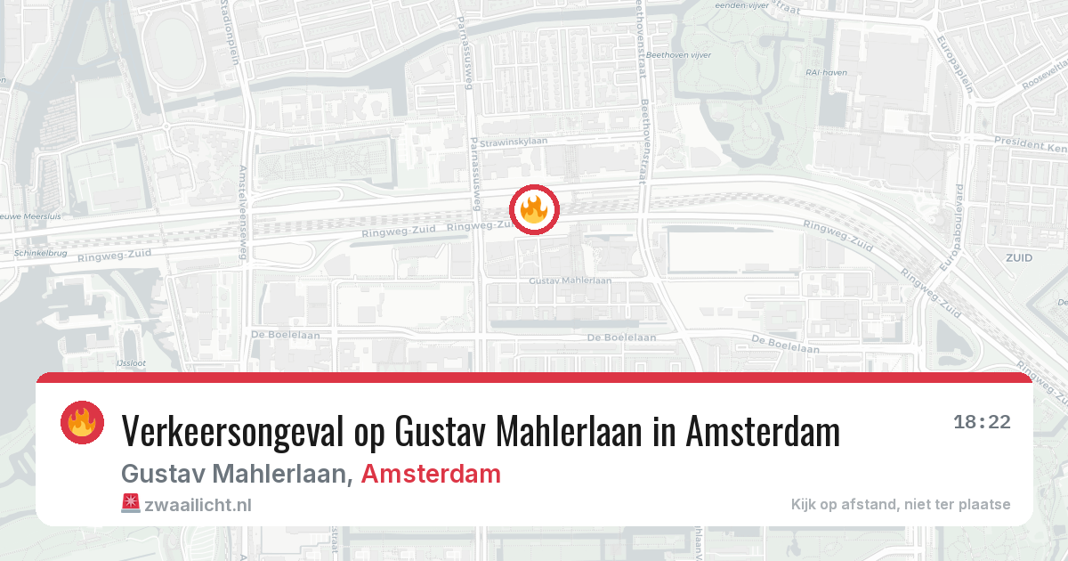 Verkeersongeval op Gustav Mahlerlaan in Amsterdam — 25 mrt 2026