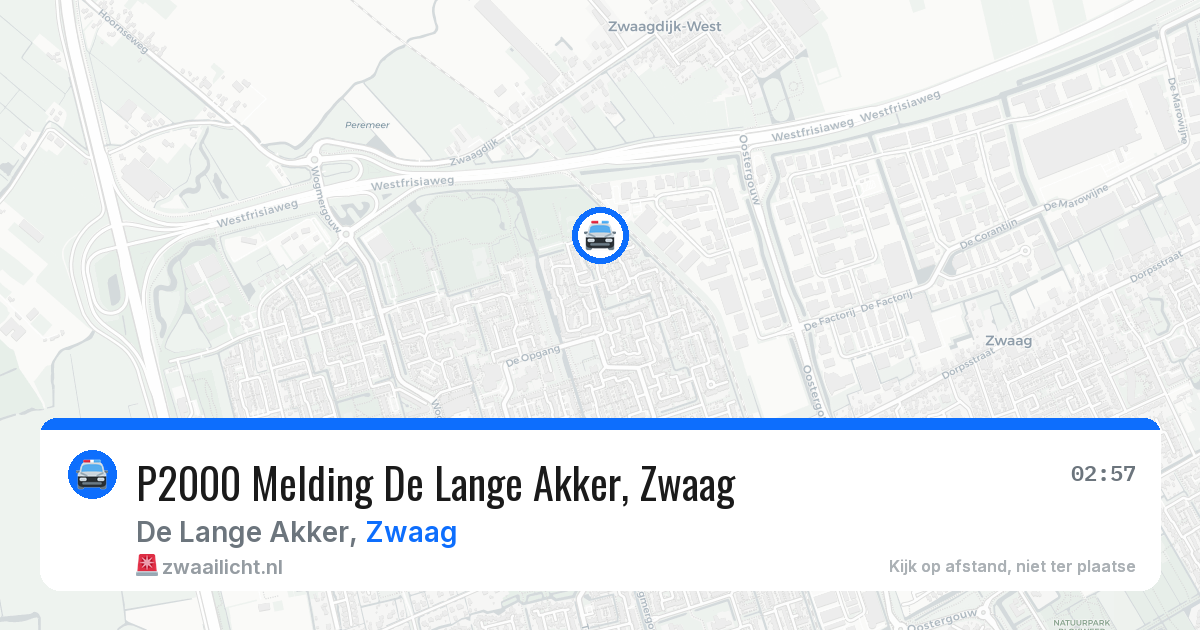 P2000 Melding De Lange Akker, Zwaag — 23 mei 2026