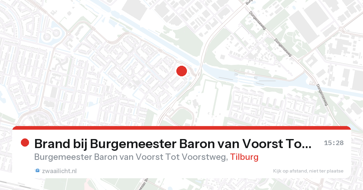 Brand bij Burgemeester Baron van Voorst Tot Voorstweg in Tilburg — 28 aug 2026