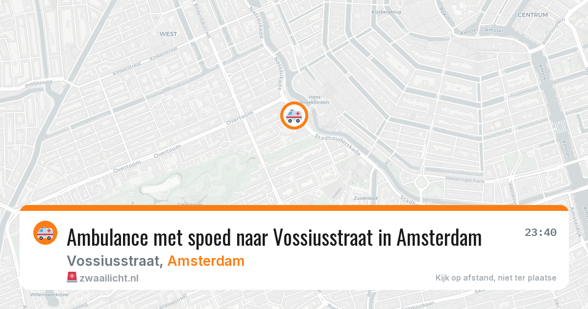 Ambulance met spoed naar Vossiusstraat in Amsterdam — 28 jun 2026