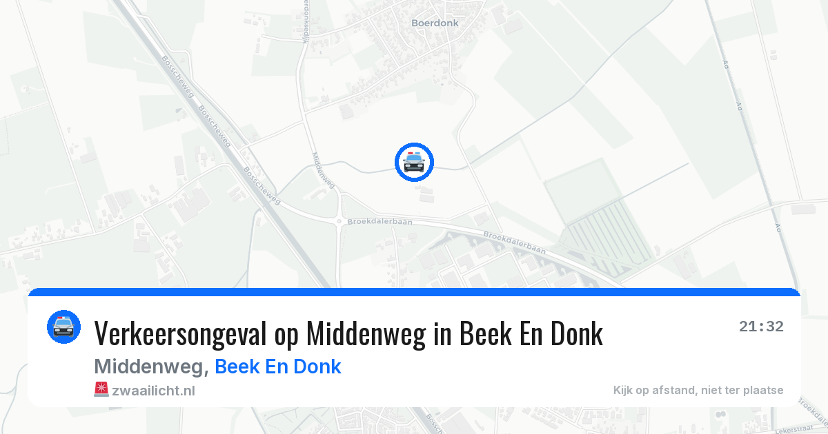 Verkeersongeval op Middenweg in Beek En Donk — 23 jul 2026