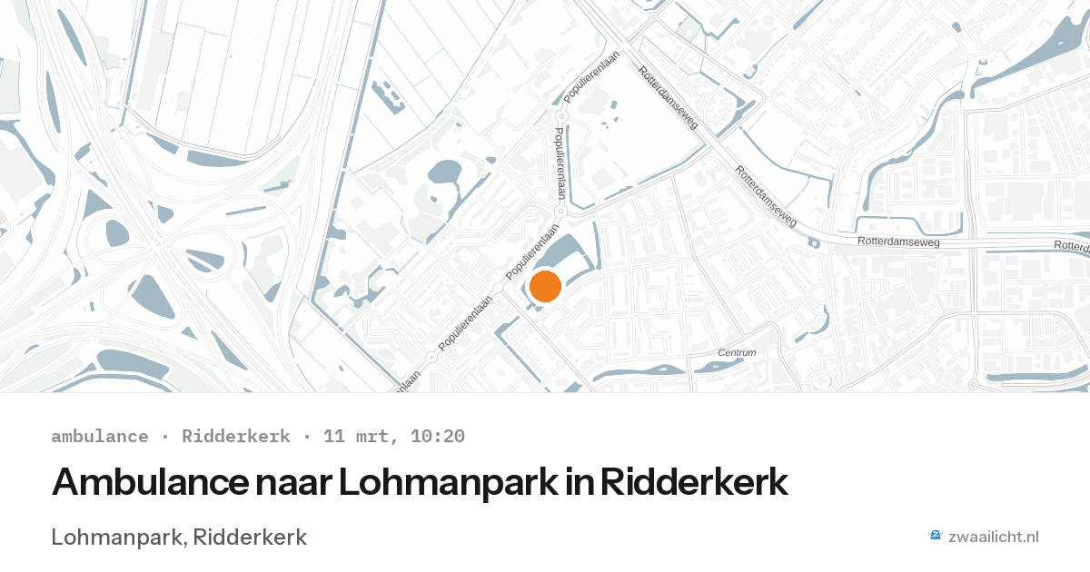 Ambulance naar Lohmanpark in Ridderkerk — 11 mrt 2026