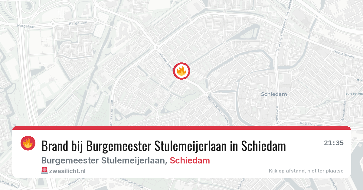 Brand bij Burgemeester Stulemeijerlaan in Schiedam — 14 jun 2026