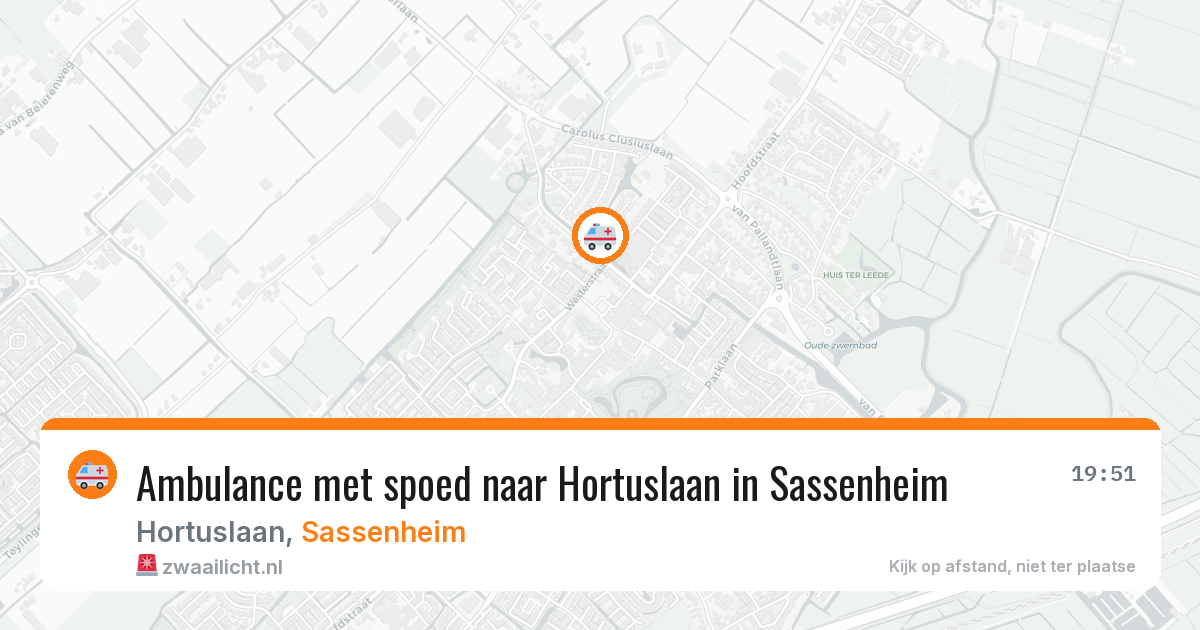 Ambulance met spoed naar Hortuslaan in Sassenheim — 13 aug 2026