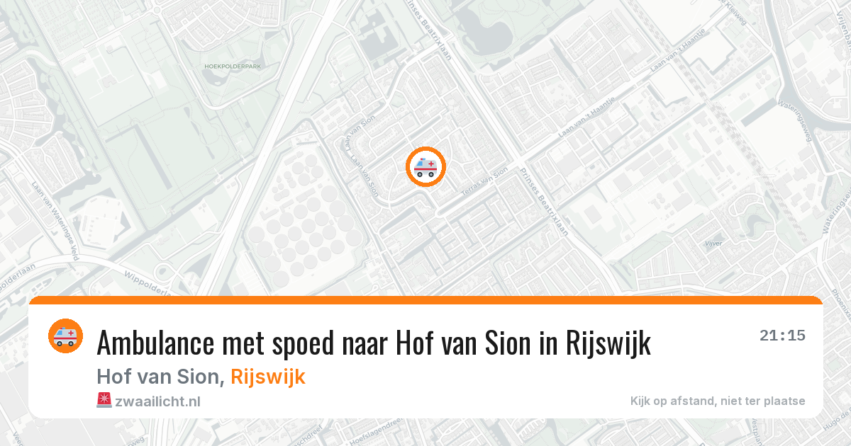 Ambulance met spoed naar Hof van Sion in Rijswijk — 20 jun 2026