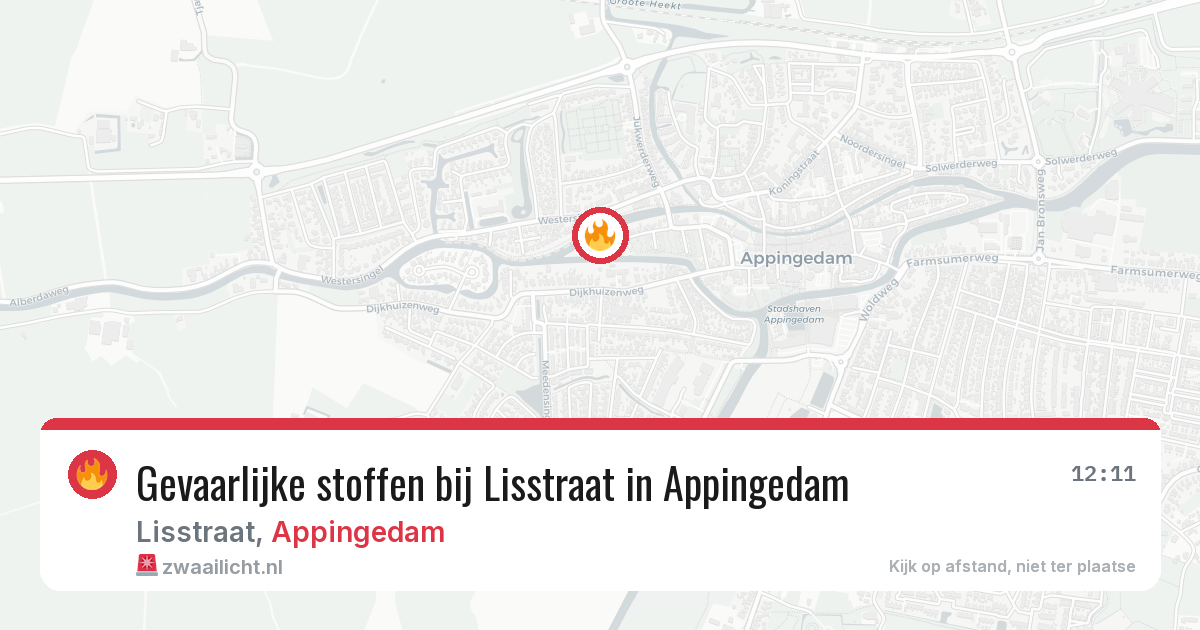 Gevaarlijke stoffen bij Lisstraat in Appingedam — 25 mrt 2026